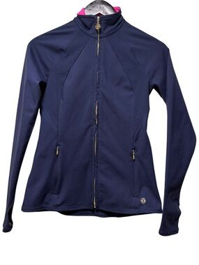 Lilly Pulitzer Luxletic Tennison Jacket UPF 50 True Navy Blue Full Zip Size XXS